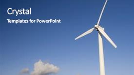  Presentation with energy source - PPT theme consisting of onesource - simple wind turbine isolated background and a ocean colored foreground
