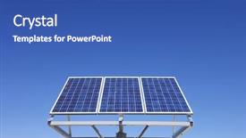  Presentation with photovoltaic - Audience pleasing PPT theme consisting of onesource - small photovoltaic panel backdrop and a ocean colored foreground