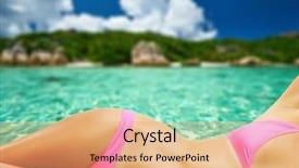  Presentation with beautiful skin and beach - Audience pleasing slide deck consisting of onesource - woman on beautiful beach backdrop and a coral colored foreground