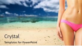  Presentation with beautiful skin and beach - Audience pleasing theme consisting of onesource - woman on beautiful beach backdrop and a lemonade colored foreground