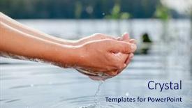  Presentation with natural water disaster - Presentation having onesource - woman taking raw unfiltered water background and a lemonade colored foreground