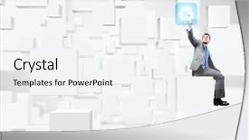  Presentation with simple minimalist white - Theme with onesource - young handsome businessman sitting background and a white colored foreground