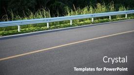  Presentation with asphalt road - Slides consisting of ong-gray-metal-barrier-bump background and a gray colored foreground