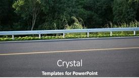  Presentation with asphalt road - Slide set having ong-gray-metal-barrier-bump background and a gray colored foreground