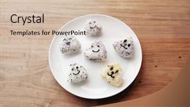  Presentation with seaweed - Audience pleasing presentation theme consisting of onigiri rice balls with smiley backdrop and a soft green colored foreground