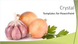  Presentation with clove - PPT theme having onion and garlic clove isolated on white background background and a white colored foreground