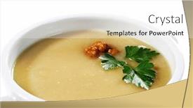  Presentation with walnut - PPT theme with onion-cream-soup-dressed background and a white colored foreground