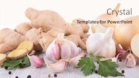  Presentation with ginger - Amazing presentation having onion ginger and garlic backdrop and a lemonade colored foreground
