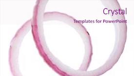  Presentation with onion - Slide set consisting of onion rings isolated on white background and a lemonade colored foreground