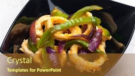  Presentation with onion - Slide set enhanced with onion-rings-with-aubergine background and a tawny brown colored foreground