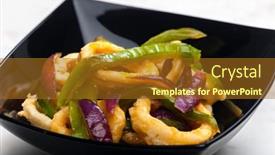  Presentation with onion - PPT theme featuring onion-rings-with-aubergine background and a tawny brown colored foreground