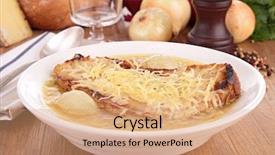  Presentation with onion - Colorful presentation theme enhanced with onion soup backdrop and a coral colored foreground