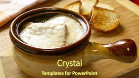  Presentation with onion - Presentation theme featuring onion soup background and a tawny brown colored foreground