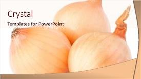  Presentation with onion - Beautiful PPT theme featuring onion vegetable bulbs on white backdrop and a lemonade colored foreground