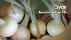  Presentation with grown - PPT layouts with onions home grown onions background and a tawny brown colored foreground