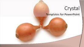  Presentation with green onions and bulb onion - PPT layouts enhanced with onions in star-shaped formation background and a  colored foreground