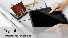  Presentation with architecture construction - Cool new PPT theme with online advertising - business architecture building construction backdrop and a  colored foreground