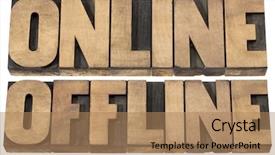  Presentation with internet engineering - Beautiful slide set featuring online and offline words - internet backdrop and a coral colored foreground