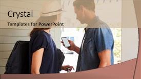  Presentation with online app - Cool new presentation with online app to book cab backdrop and a coral colored foreground