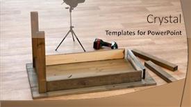  Presentation with assembling wooden furniture furniture - Colorful theme enhanced with online-assembling-of-a-wooden backdrop and a soft green colored foreground