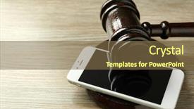 Presentation with auction - Amazing PPT layouts having online auction - gavel and smartphone on wooden backdrop and a tawny brown colored foreground