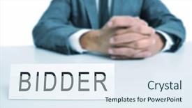  Presentation with auction - Presentation design with online auction - man wearing a suit sitting background and a sky blue colored foreground