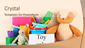  Presentation with light - Amazing theme having online auction - toys for sale on shelf backdrop and a  colored foreground