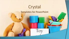  Presentation with light - Colorful PPT theme enhanced with online auction - toys for sale on shelf backdrop and a  colored foreground