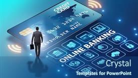  Presentation with online banking - Presentation theme consisting of online-banking-concept-with-businessman background and a ocean colored foreground