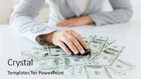  Presentation with finance - Amazing presentation design having online banking investment - business finance internet earning backdrop and a sky blue colored foreground