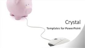  Presentation with online banking - Slide set having online banking piggy bank background and a white colored foreground