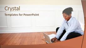  Presentation with hvac minority - Audience pleasing presentation design consisting of online bills - minority woman working from home backdrop and a  colored foreground