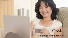  Presentation with living room - Audience pleasing presentation theme consisting of online bills - woman in living room using backdrop and a soft green colored foreground