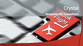  Presentation with flip book - Audience pleasing slides consisting of online booking - book flight button backdrop and a gray colored foreground