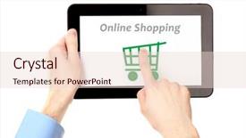  Presentation with internet of things iot concept - Beautiful PPT layouts featuring online booking - concept for internet shopping hands backdrop and a lemonade colored foreground