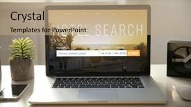  Presentation with online travel - PPT layouts enhanced with online booking - travel concept page of website background and a coral colored foreground