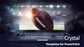  Presentation with broadcast - Presentation theme having online broadcast air - it is game time mixed background and a navy blue colored foreground