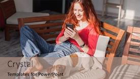  Presentation with social networks - Slide deck featuring online-chat-with-friends-social background and a coral colored foreground