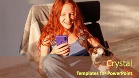  Presentation with social networks - Slide set with online-chat-with-friends-social background and a red colored foreground