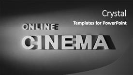  Presentation with white letters - Slide set featuring online-cinema-old-movie-style background and a dark gray colored foreground