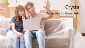  Presentation with pair - PPT layouts consisting of online classified - young pair moving to new background and a lemonade colored foreground