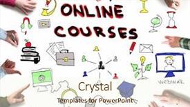  Presentation with education court cases - Audience pleasing slide set consisting of online courses online education backdrop and a cream colored foreground