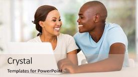  Presentation with online dating - Audience pleasing theme consisting of online dating - beautiful african american couple backdrop and a  colored foreground