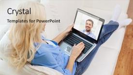  Presentation with dating - Colorful slides enhanced with online dating - home technology communication and people backdrop and a lemonade colored foreground