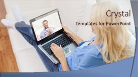  Presentation with dating - Audience pleasing PPT theme consisting of online dating - home technology communication and people backdrop and a lemonade colored foreground