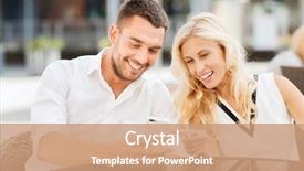  Presentation with people street - Slide deck with online dating - love date technology people background and a coral colored foreground