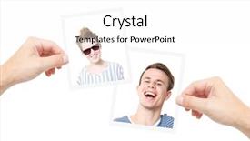  Presentation with online dating - Beautiful PPT theme featuring online dating - profile photos backdrop and a white colored foreground