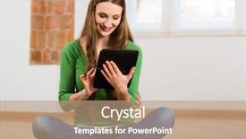  Presentation with online dating - Presentation theme consisting of online dating - young woman sitting background and a coral colored foreground