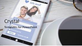  Presentation with dating - Theme featuring online dating app against smartphone background and a lemonade colored foreground