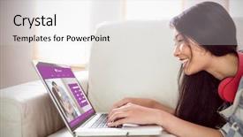  Presentation with online app - Beautiful slides featuring online dating app against smiling backdrop and a white colored foreground